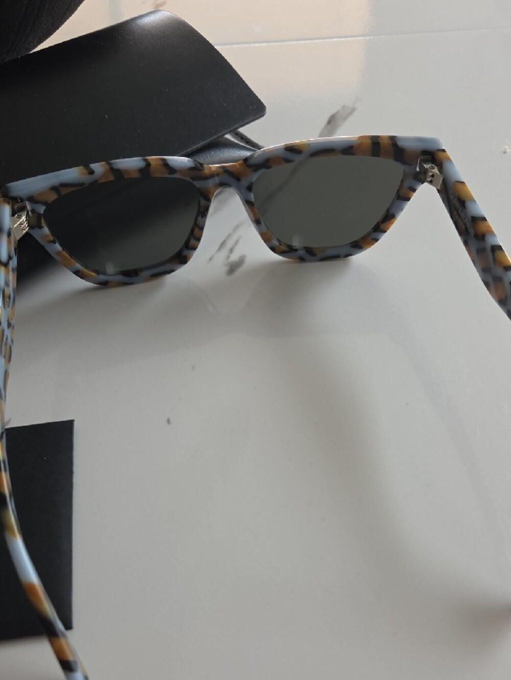 Saint Laurent Women's Tortoiseshell Sunglasses - Brown/Black/White - Picture 7 of 9
